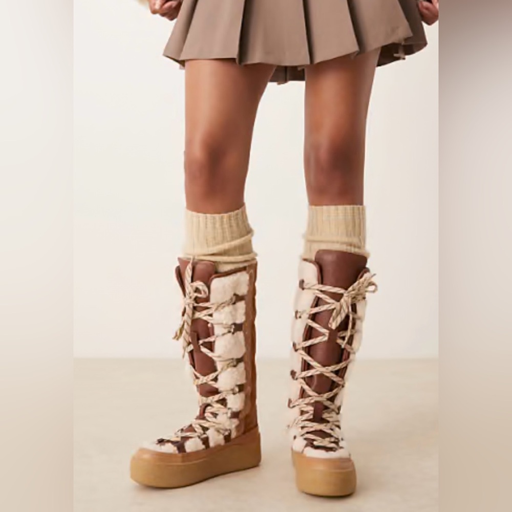 Free People Wilder Mukluk Boot - Vintage Tan Combo Sz 8